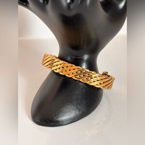 Vintage Monet twisted cuff gold tone bracelet